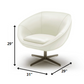 HomeRoots 29" Bonded Leather Foam and Steel Accent Chair in White Finish