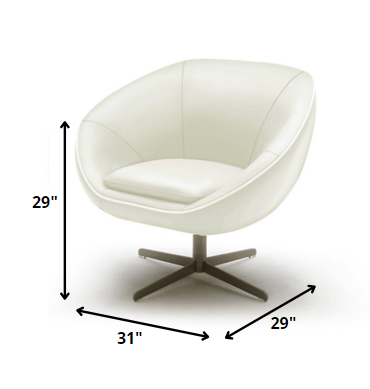 HomeRoots 29" Bonded Leather Foam and Steel Accent Chair in White Finish