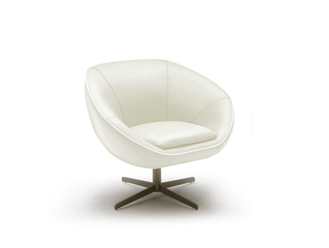 HomeRoots 29" Bonded Leather Foam and Steel Accent Chair in White Finish