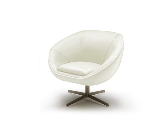 HomeRoots 29" Bonded Leather Foam and Steel Accent Chair in White Finish