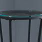 HomeRoots 29" Clear Glass Round End Table With Black Base Finish