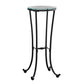 HomeRoots 29" Clear Glass Round End Table With Black Base Finish