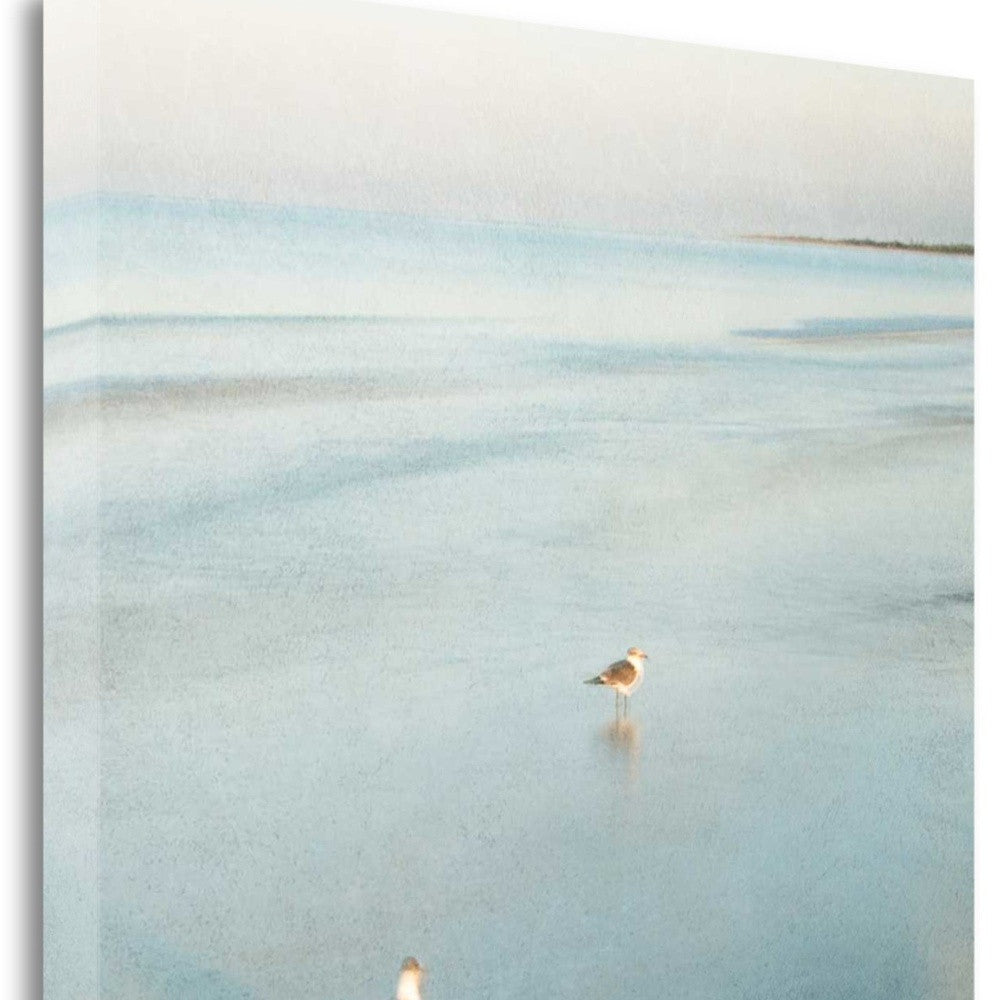 HomeRoots 29" Coastal Two Seagulls on the Beach Giclee Wrap Canvas Wall Art