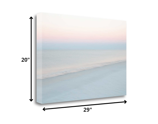 HomeRoots 29" Cotton Candy Beach Sky 3 Giclee Wrap Canvas Wall Art