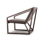 HomeRoots 29" Eco Leather Lounge Chair in Brown Finish