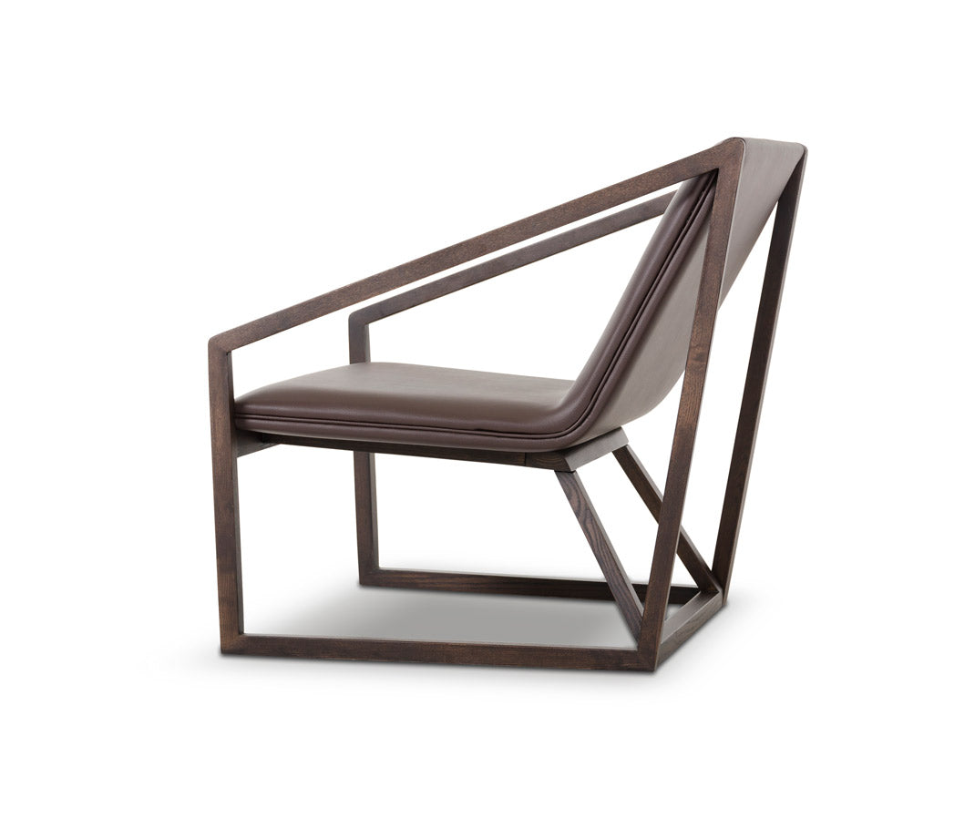 HomeRoots 29" Eco Leather Lounge Chair in Brown Finish