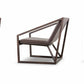 HomeRoots 29" Eco Leather Lounge Chair in Brown Finish