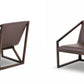 HomeRoots 29" Eco Leather Lounge Chair in Brown Finish