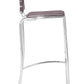 HomeRoots 29" Espresso And Silver Steel Low Back Bar Height Chairs in Set of Two