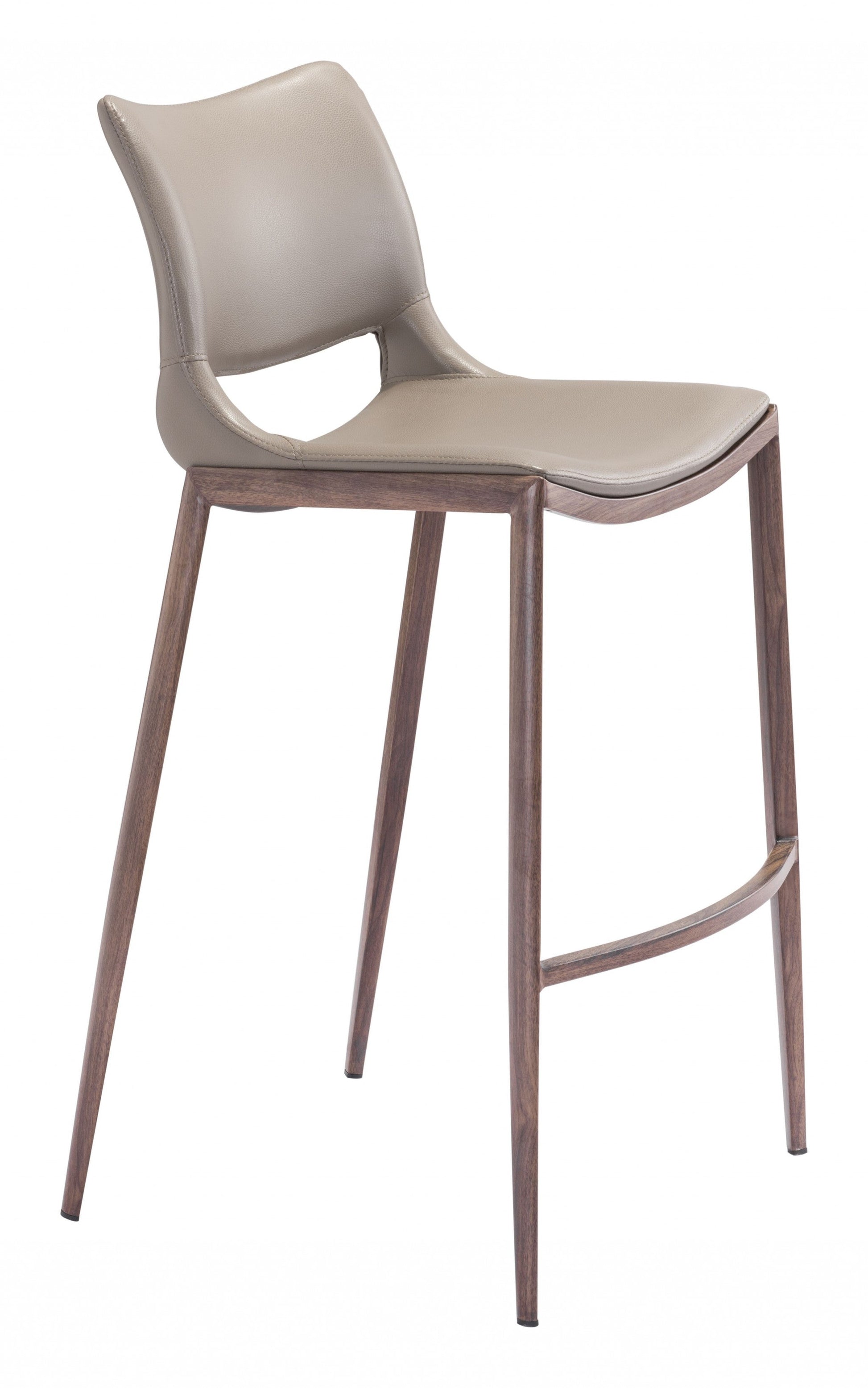 HomeRoots 29" Gray And Brown Steel Low Back Bar Height Chairs in Set of Two