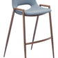 HomeRoots 29" Gray And Brown Steel Low Back Bar Height Chairs in Set of Two