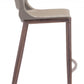 HomeRoots 29" Gray And Brown Steel Low Back Bar Height Chairs in Set of Two
