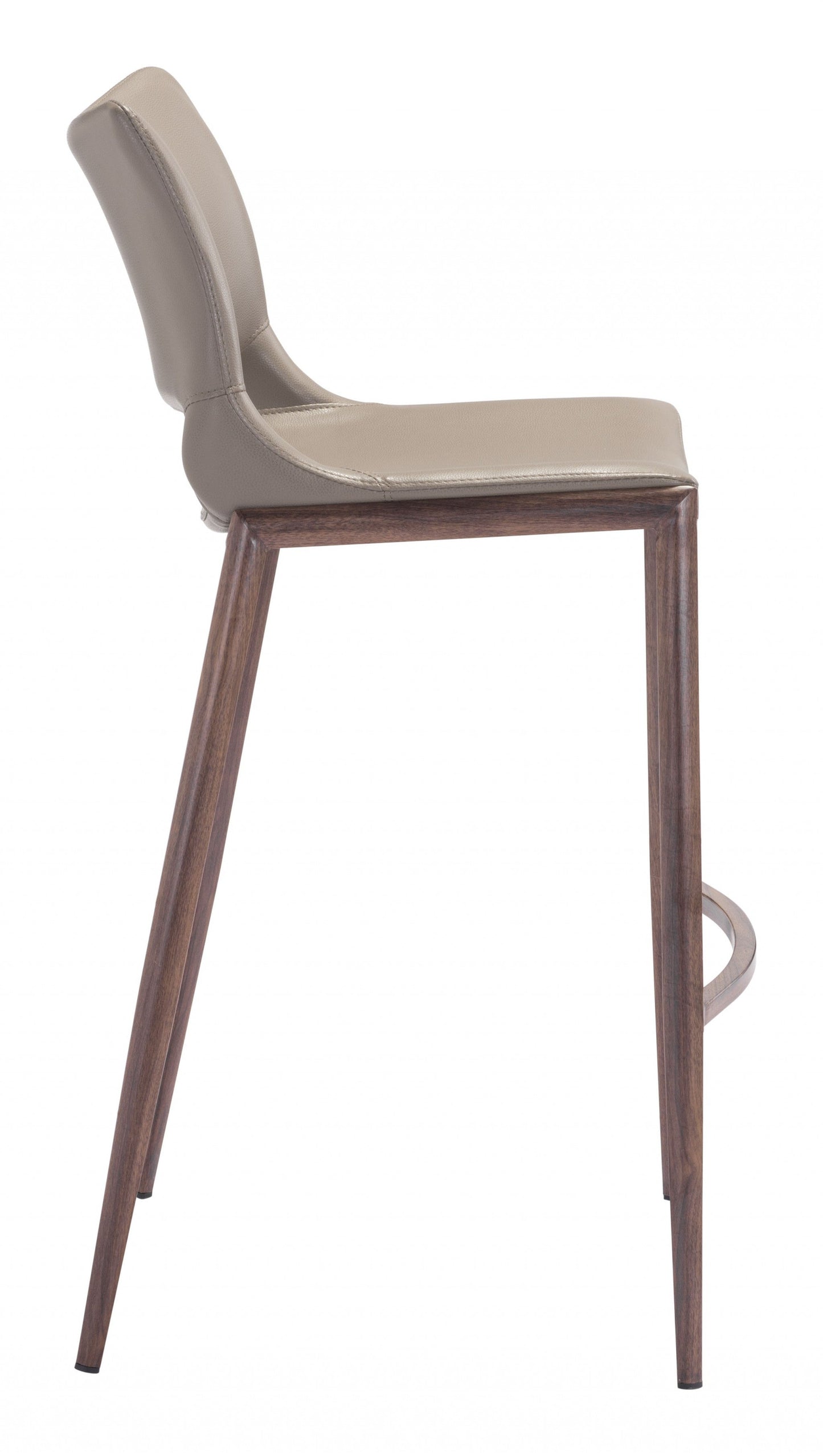 HomeRoots 29" Gray And Brown Steel Low Back Bar Height Chairs in Set of Two