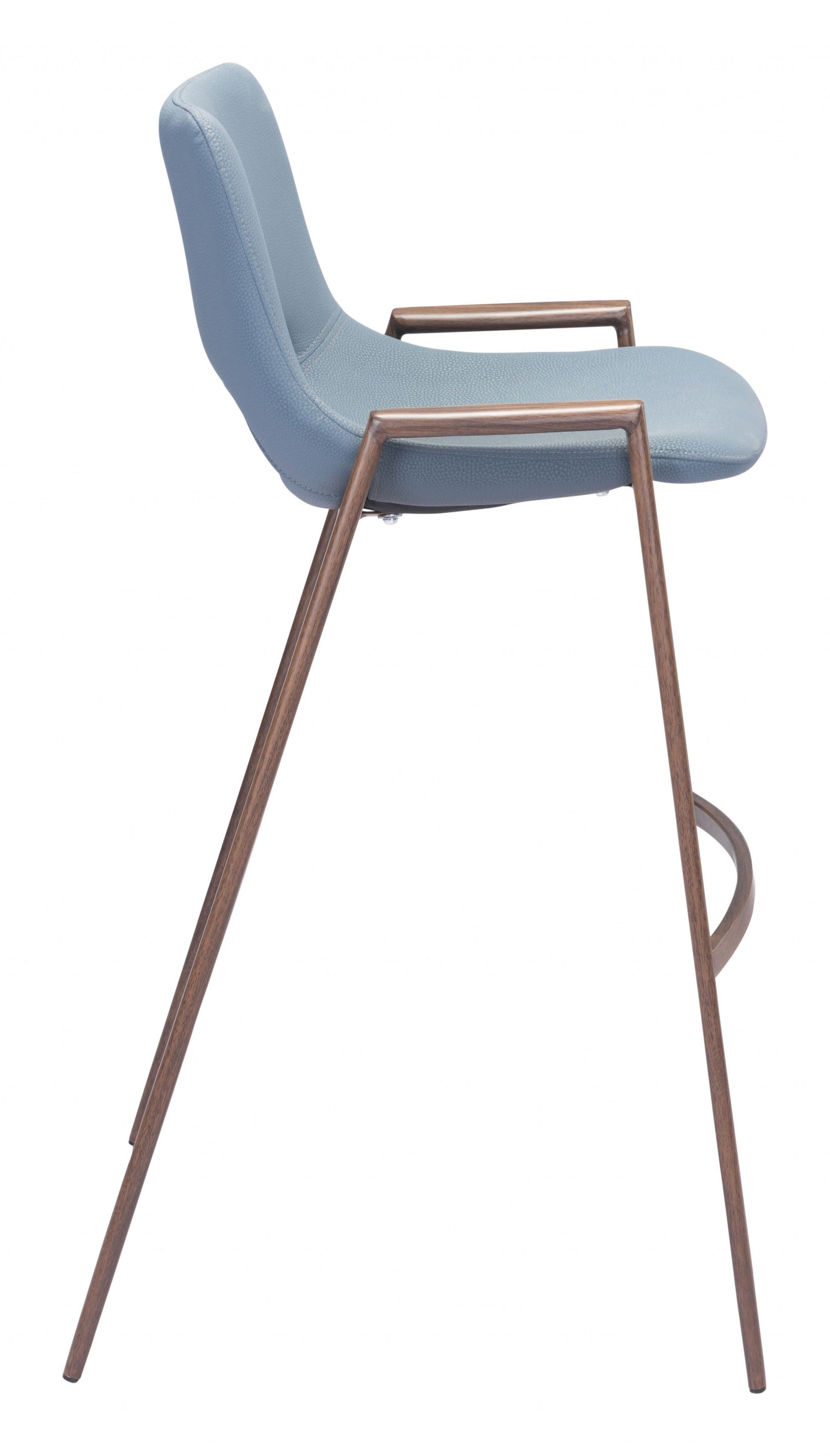 HomeRoots 29" Gray And Brown Steel Low Back Bar Height Chairs in Set of Two