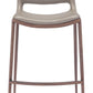 HomeRoots 29" Gray And Brown Steel Low Back Bar Height Chairs in Set of Two