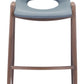 HomeRoots 29" Gray And Brown Steel Low Back Bar Height Chairs in Set of Two