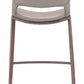 HomeRoots 29" Gray And Brown Steel Low Back Bar Height Chairs in Set of Two