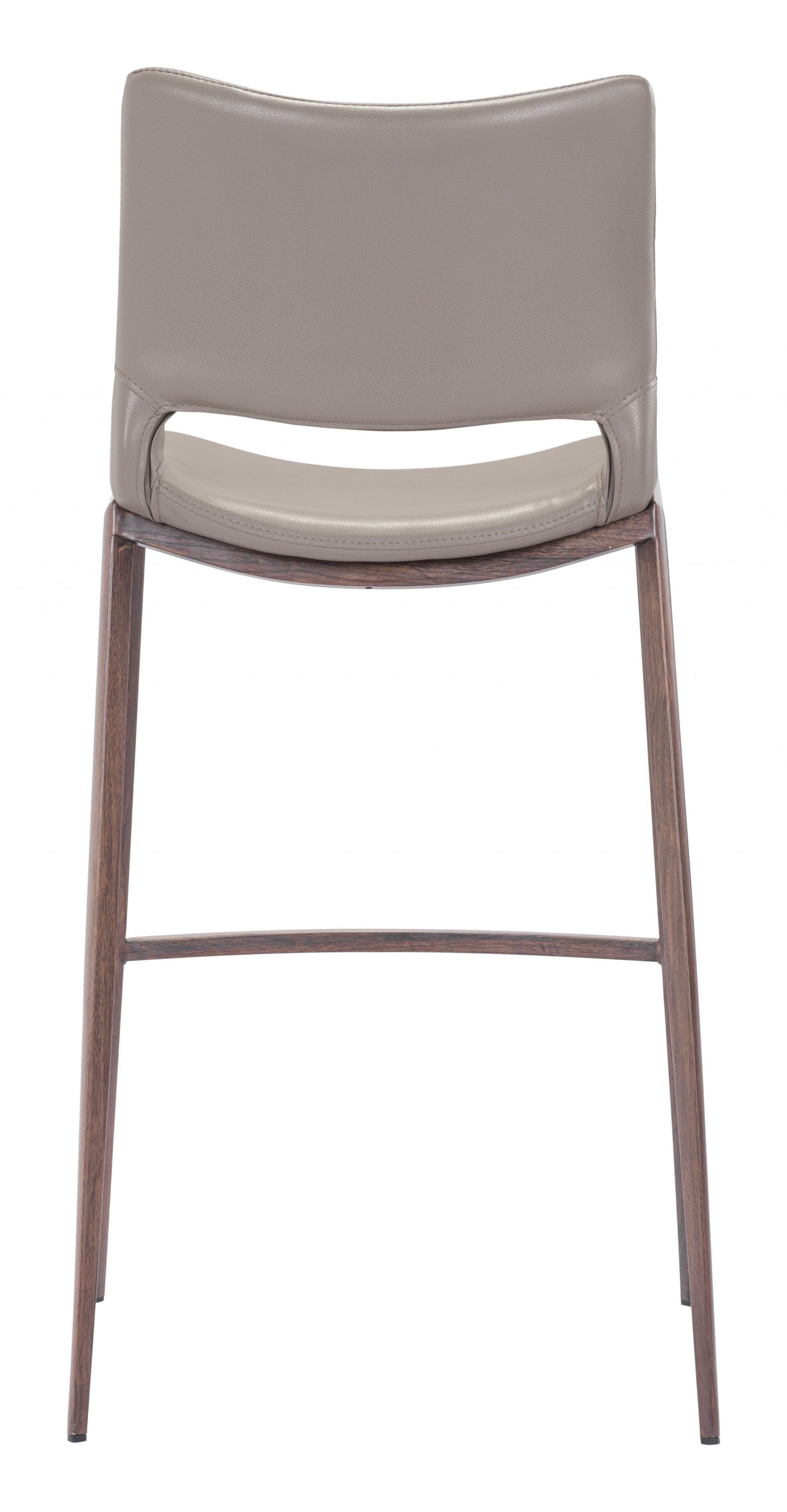 HomeRoots 29" Gray And Brown Steel Low Back Bar Height Chairs in Set of Two