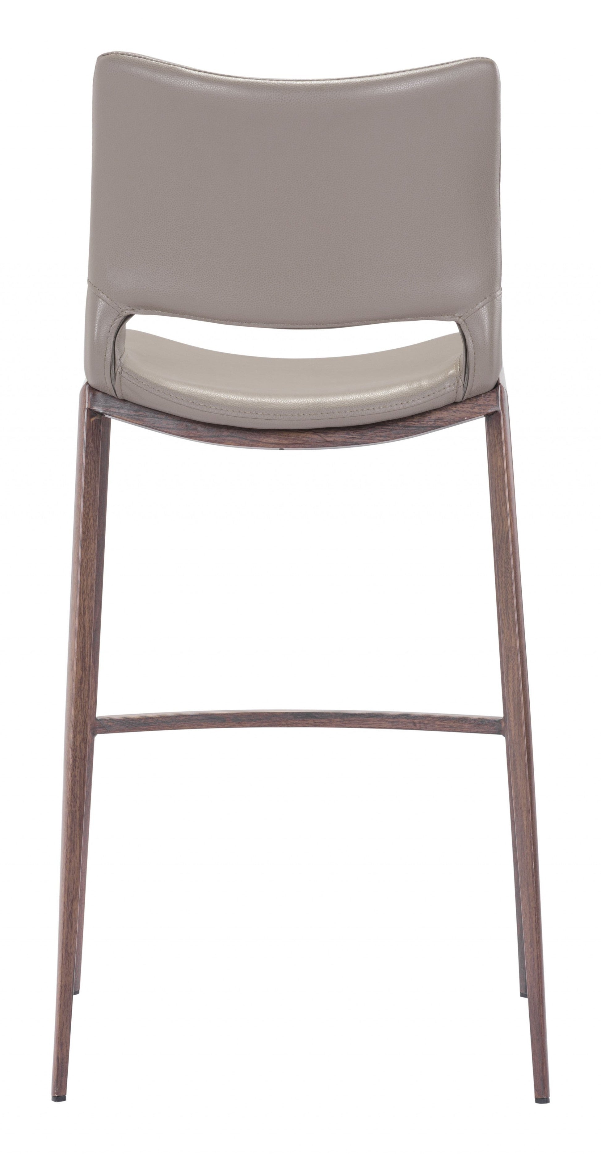 HomeRoots 29" Gray And Brown Steel Low Back Bar Height Chairs in Set of Two