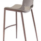 HomeRoots 29" Gray And Brown Steel Low Back Bar Height Chairs in Set of Two