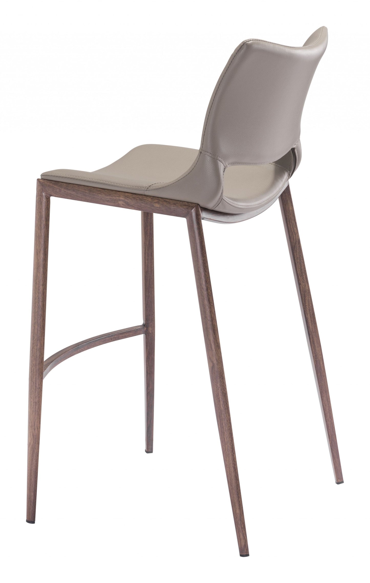 HomeRoots 29" Gray And Brown Steel Low Back Bar Height Chairs in Set of Two