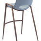 HomeRoots 29" Gray And Brown Steel Low Back Bar Height Chairs in Set of Two