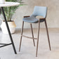 HomeRoots 29" Gray And Brown Steel Low Back Bar Height Chairs in Set of Two