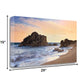 HomeRoots 29" Gushing Waves with Black Ocean Rocks Giclee Wrap Canvas Wall Art