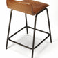 HomeRoots 29" Iron Counter Height Bar Chair With Footrest With Brown And Black Finish