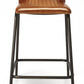 HomeRoots 29" Iron Counter Height Bar Chair With Footrest With Brown And Black Finish