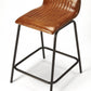 HomeRoots 29" Iron Counter Height Bar Chair With Footrest With Brown And Black Finish