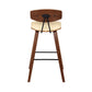 HomeRoots 29" Iron Low Back Bar Height Chair With Cream and Brown Finish