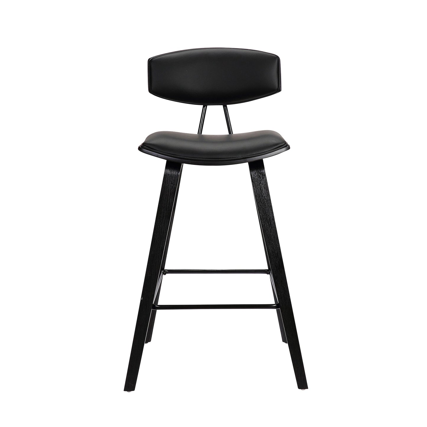 HomeRoots 29" Iron Low Back Bar Height Chair in Black Finish