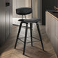 HomeRoots 29" Iron Low Back Bar Height Chair in Black Finish