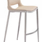 HomeRoots 29" Light Pink And Silver Steel Low Back Bar Height Chairs in Set of Two