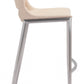HomeRoots 29" Light Pink And Silver Steel Low Back Bar Height Chairs in Set of Two