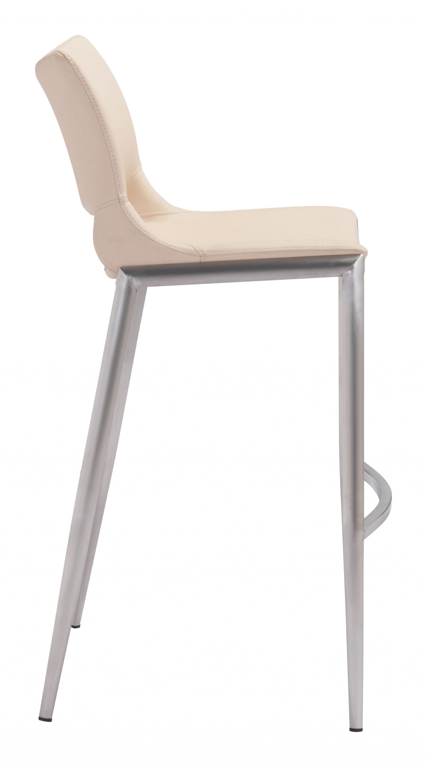 HomeRoots 29" Light Pink And Silver Steel Low Back Bar Height Chairs in Set of Two
