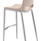 HomeRoots 29" Light Pink And Silver Steel Low Back Bar Height Chairs in Set of Two