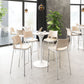 HomeRoots 29" Light Pink And Silver Steel Low Back Bar Height Chairs in Set of Two