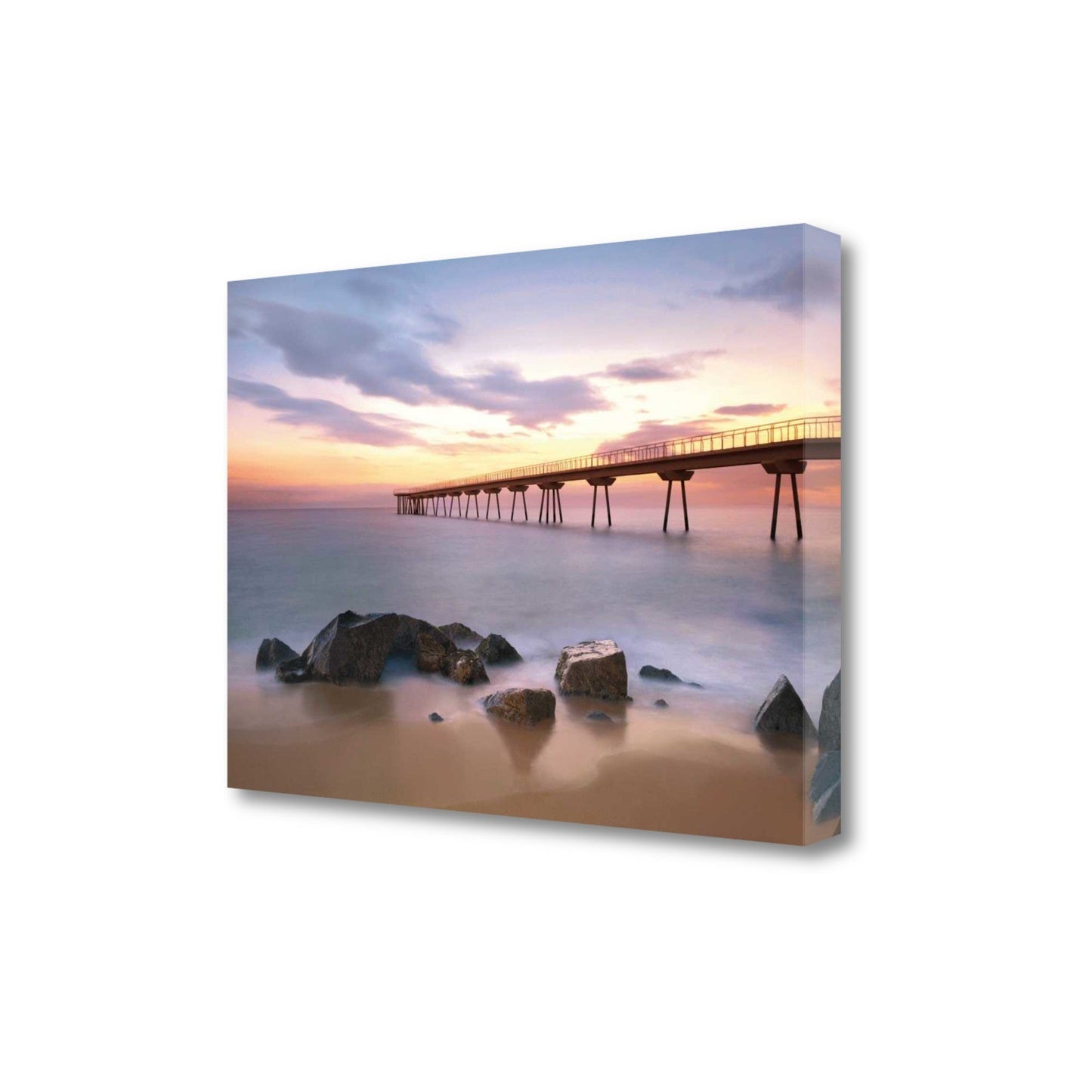 HomeRoots 29" Majestic Coastal Ocean Pier Giclee Wrap Canvas Wall Art