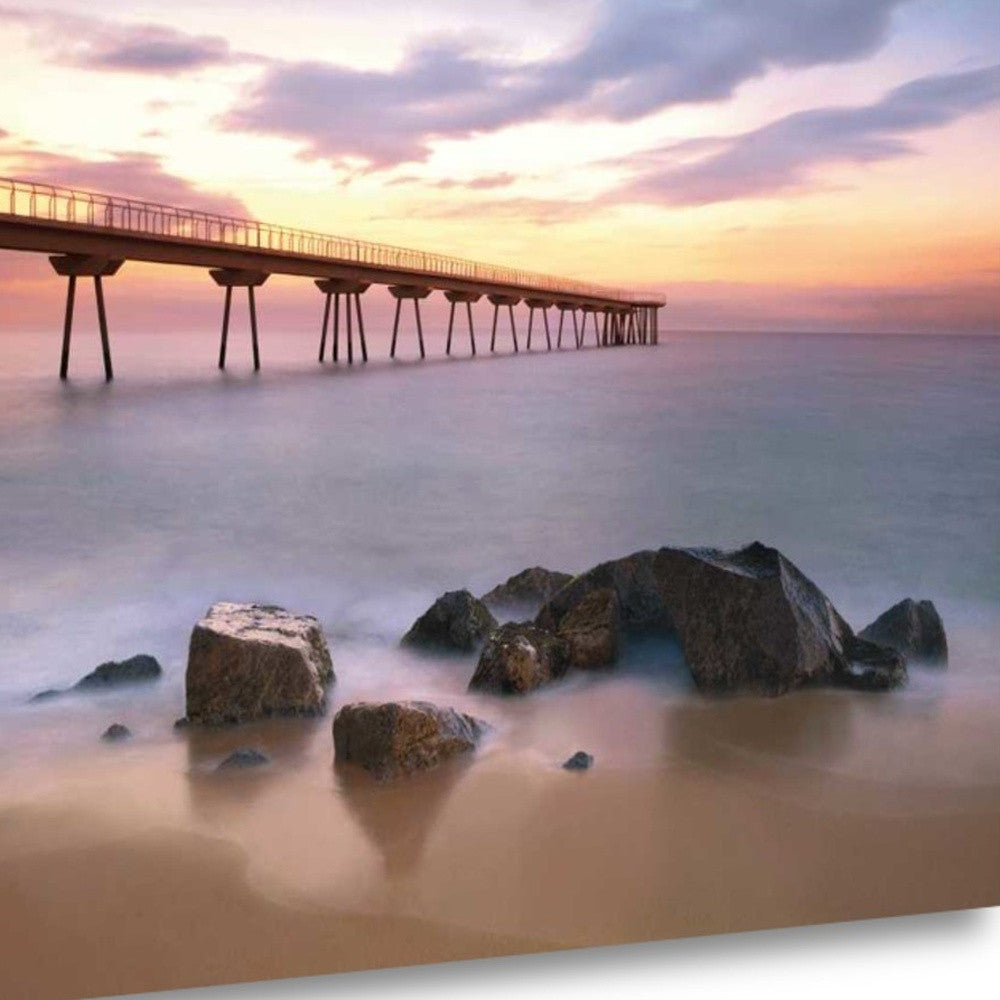 HomeRoots 29" Majestic Coastal Ocean Pier Giclee Wrap Canvas Wall Art
