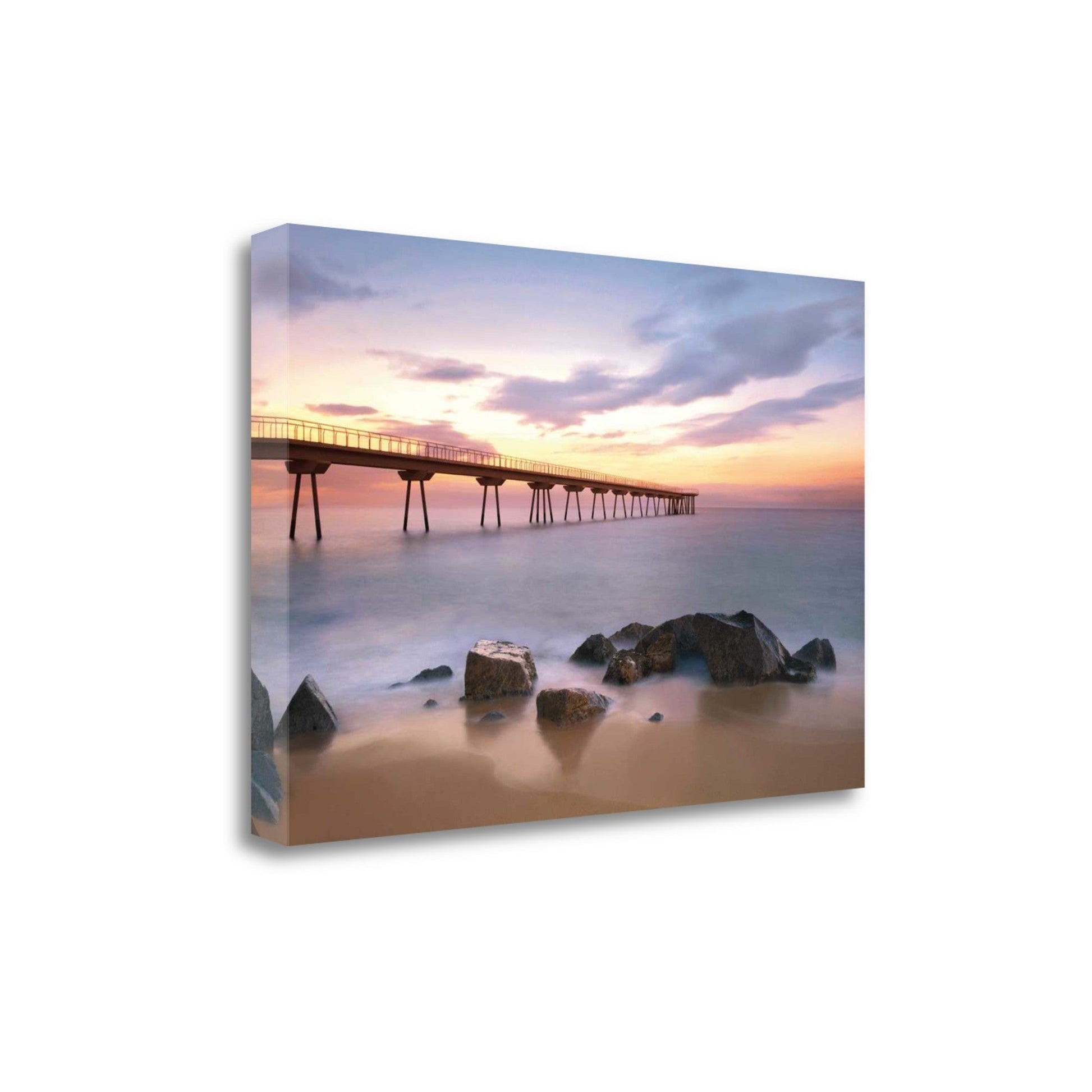 HomeRoots 29" Majestic Coastal Ocean Pier Giclee Wrap Canvas Wall Art