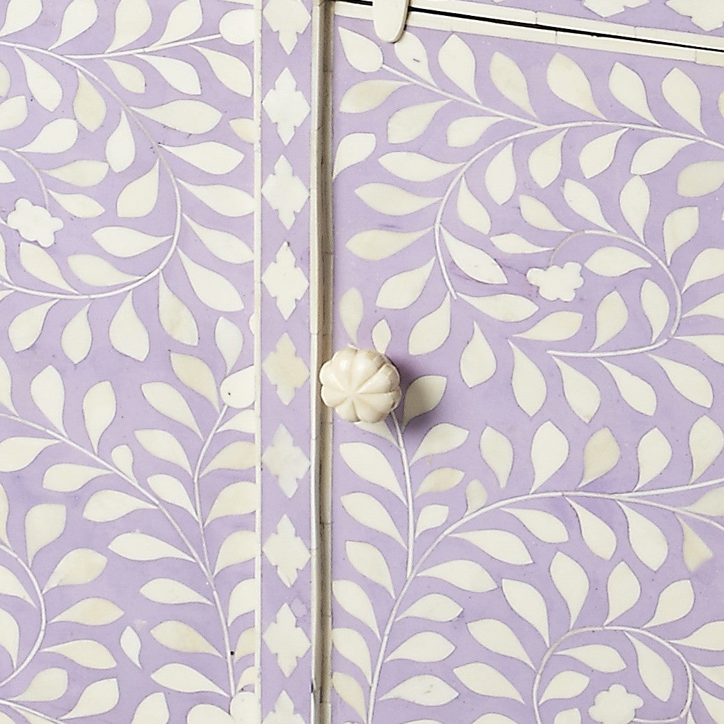 HomeRoots 29" Manufactured Wood Drawer Chest in Purple Finish