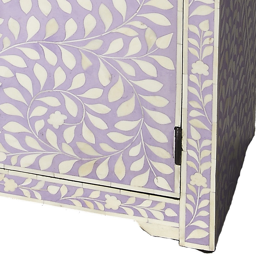 HomeRoots 29" Manufactured Wood Drawer Chest in Purple Finish