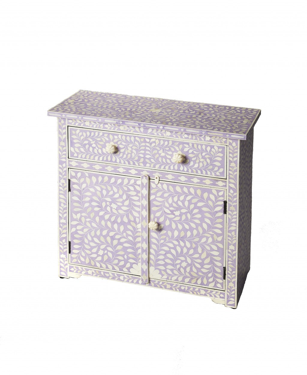 HomeRoots 29" Manufactured Wood Drawer Chest in Purple Finish