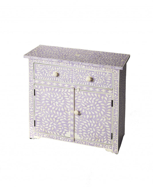 HomeRoots 29" Manufactured Wood Drawer Chest in Purple Finish
