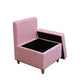 HomeRoots 29" Mod Microfiber Armless Accent Chair With Storage in Pink Mauve Finish