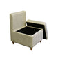 HomeRoots 29" Mod Microfiber Armless Accent Chair With Storage in Taupe Cream Finish