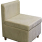 HomeRoots 29" Mod Microfiber Armless Accent Chair With Storage in Taupe Cream Finish