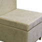 HomeRoots 29" Mod Microfiber Armless Accent Chair With Storage in Taupe Cream Finish